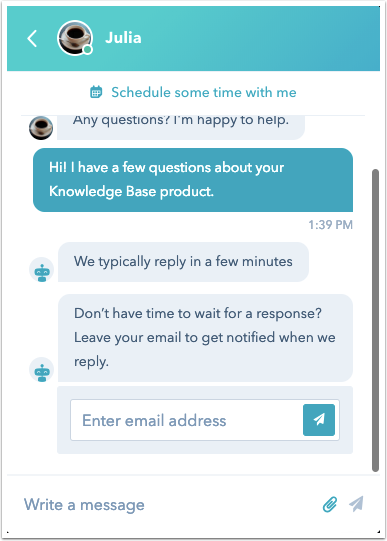 chatflows-live-chat-email-capture-message